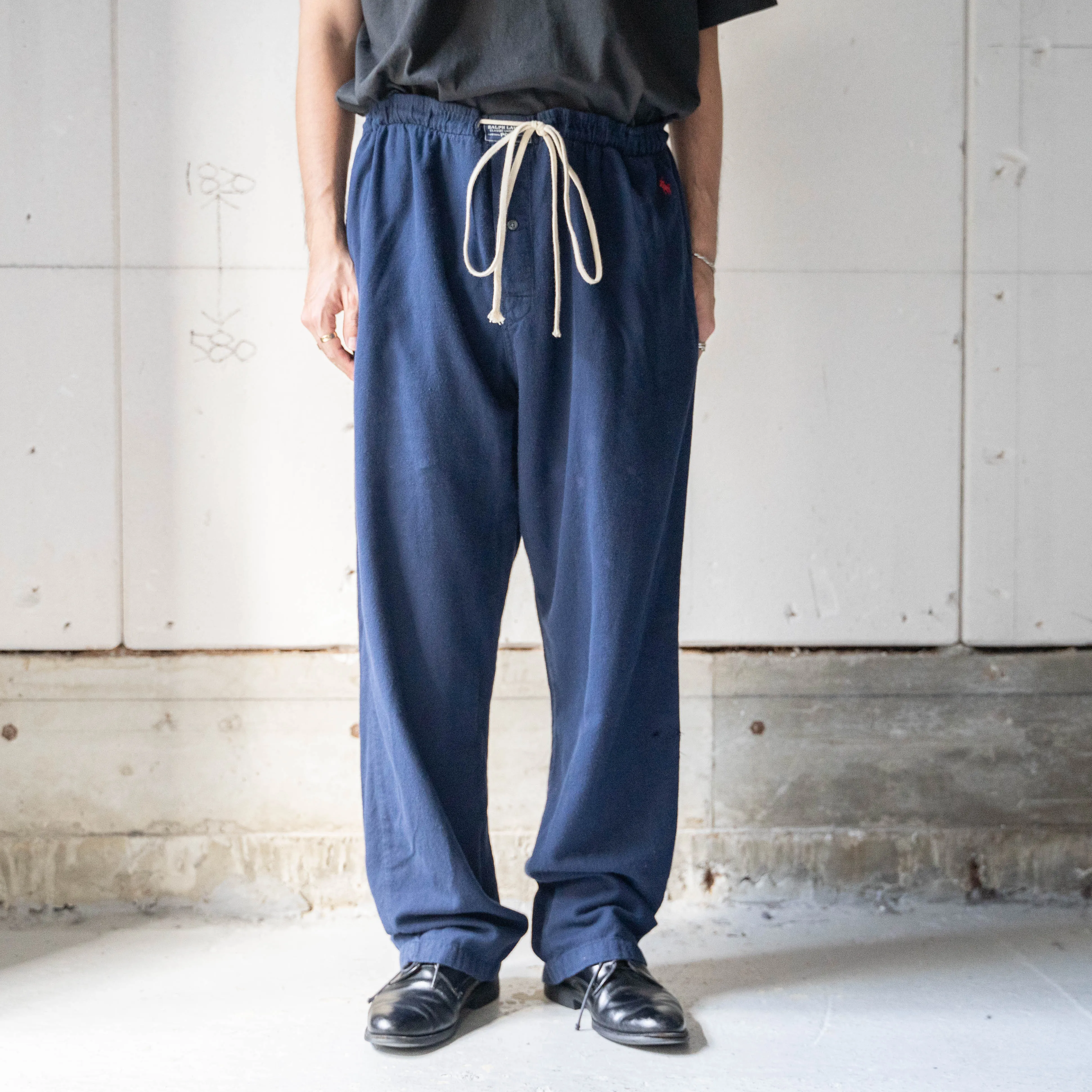 1990-00s 'POLO Ralph Lauren' navy color  wide pajama pants