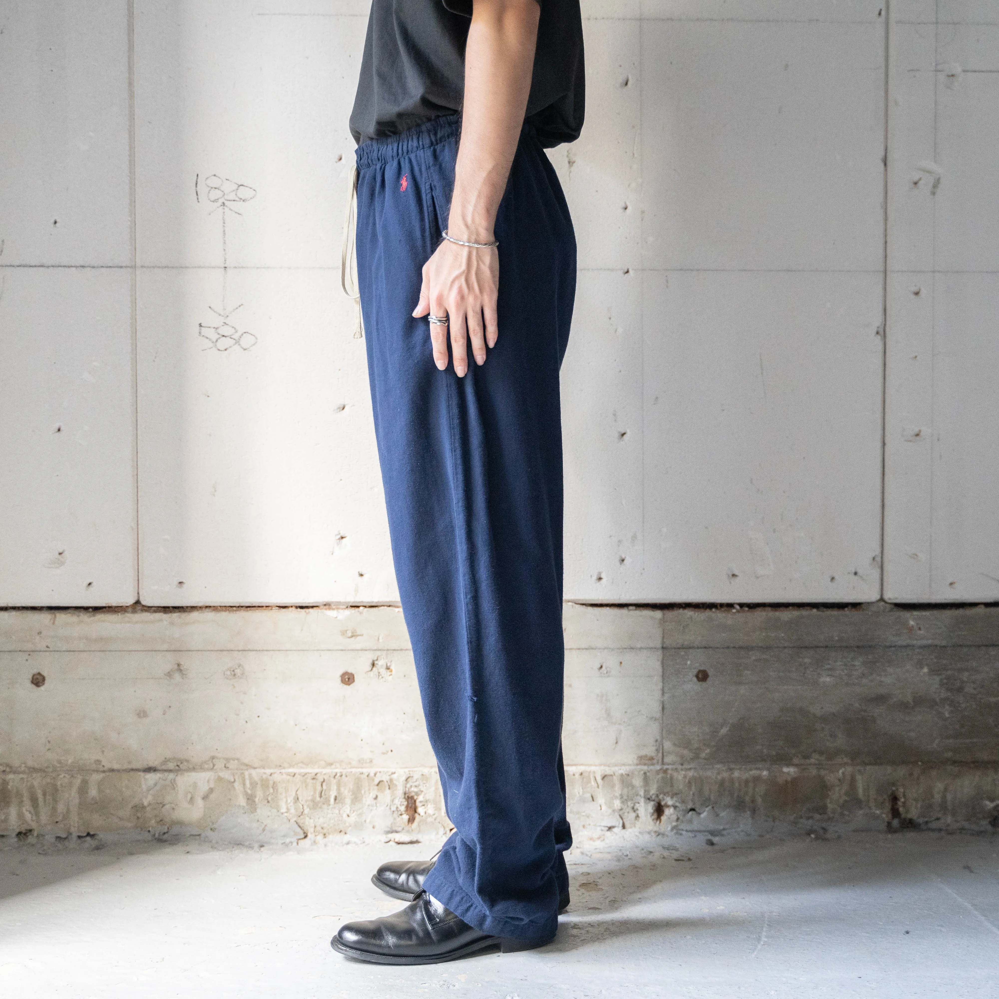 1990-00s 'POLO Ralph Lauren' navy color  wide pajama pants