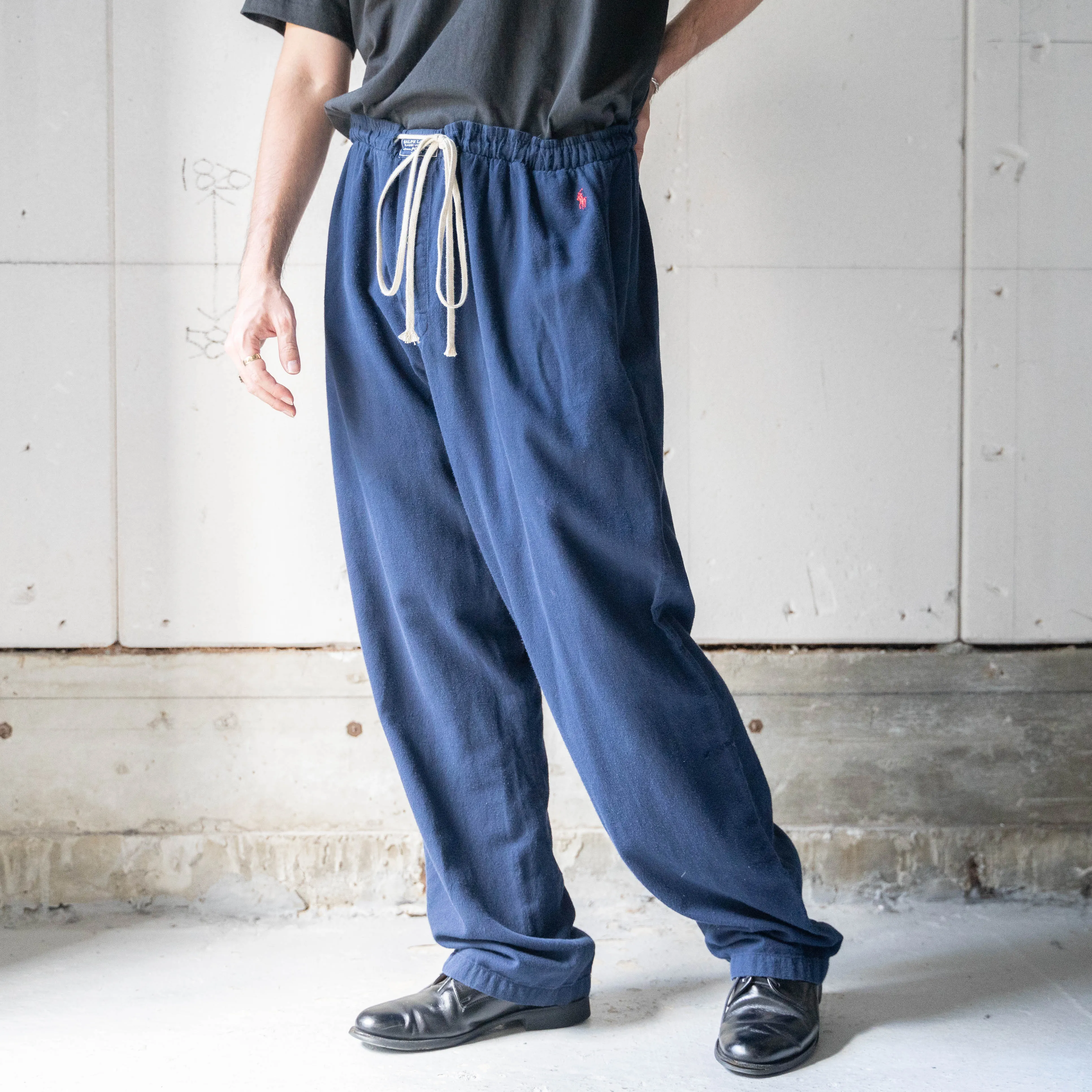 1990-00s 'POLO Ralph Lauren' navy color  wide pajama pants