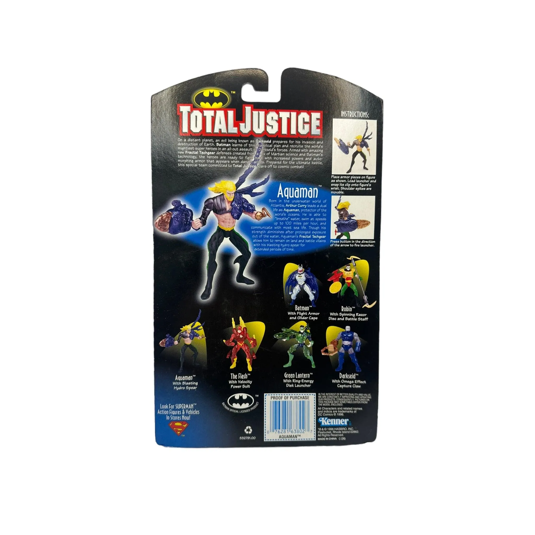 1996 KENNER TOTAL JUSTICE AQUAMAN AF