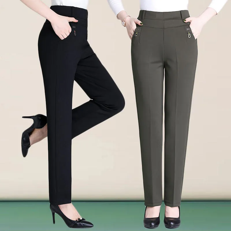 2022 New Atumn Women&#39;s Pants Mom Elastic High Waist Casual Harem Pants Female Trousers Loose Straight Pants 5XL