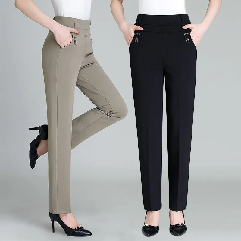 2022 New Atumn Women&#39;s Pants Mom Elastic High Waist Casual Harem Pants Female Trousers Loose Straight Pants 5XL