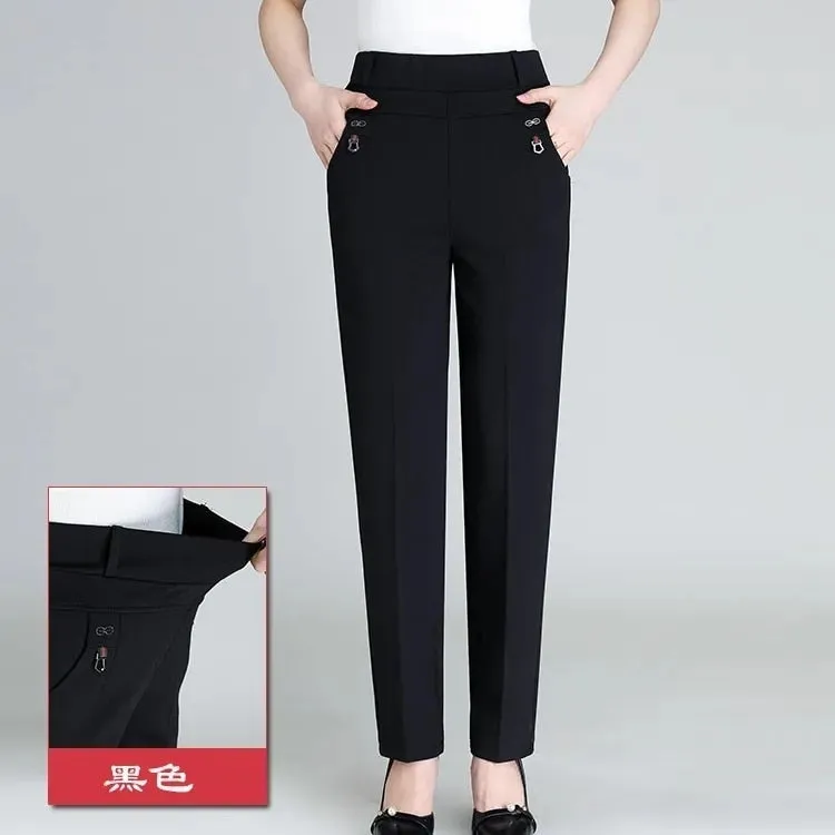 2022 New Atumn Women&#39;s Pants Mom Elastic High Waist Casual Harem Pants Female Trousers Loose Straight Pants 5XL