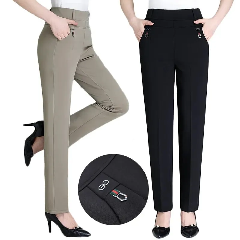 2022 New Atumn Women&#39;s Pants Mom Elastic High Waist Casual Harem Pants Female Trousers Loose Straight Pants 5XL