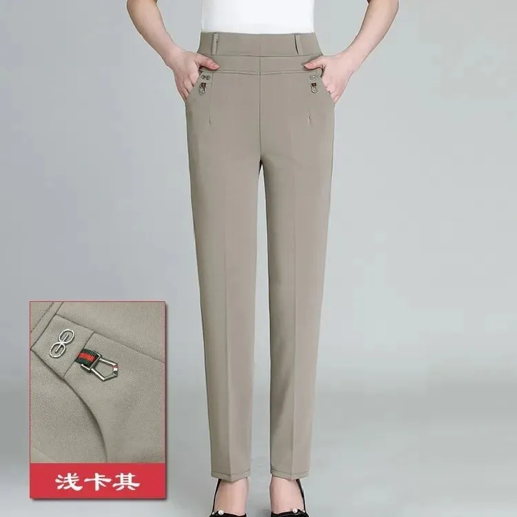 2022 New Atumn Women&#39;s Pants Mom Elastic High Waist Casual Harem Pants Female Trousers Loose Straight Pants 5XL