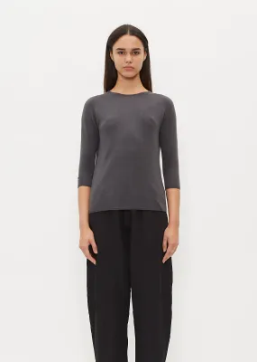 3/4 Sleeve Cashmere T-Shirt — Dark Grey