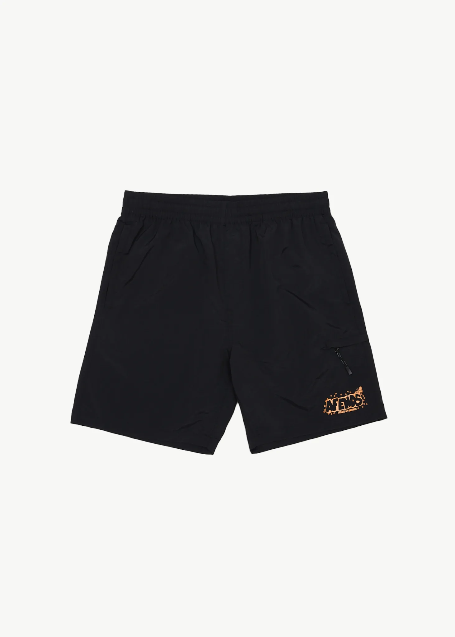 AFENDS Mens Cosmic Life - Swim Short 18" - Black