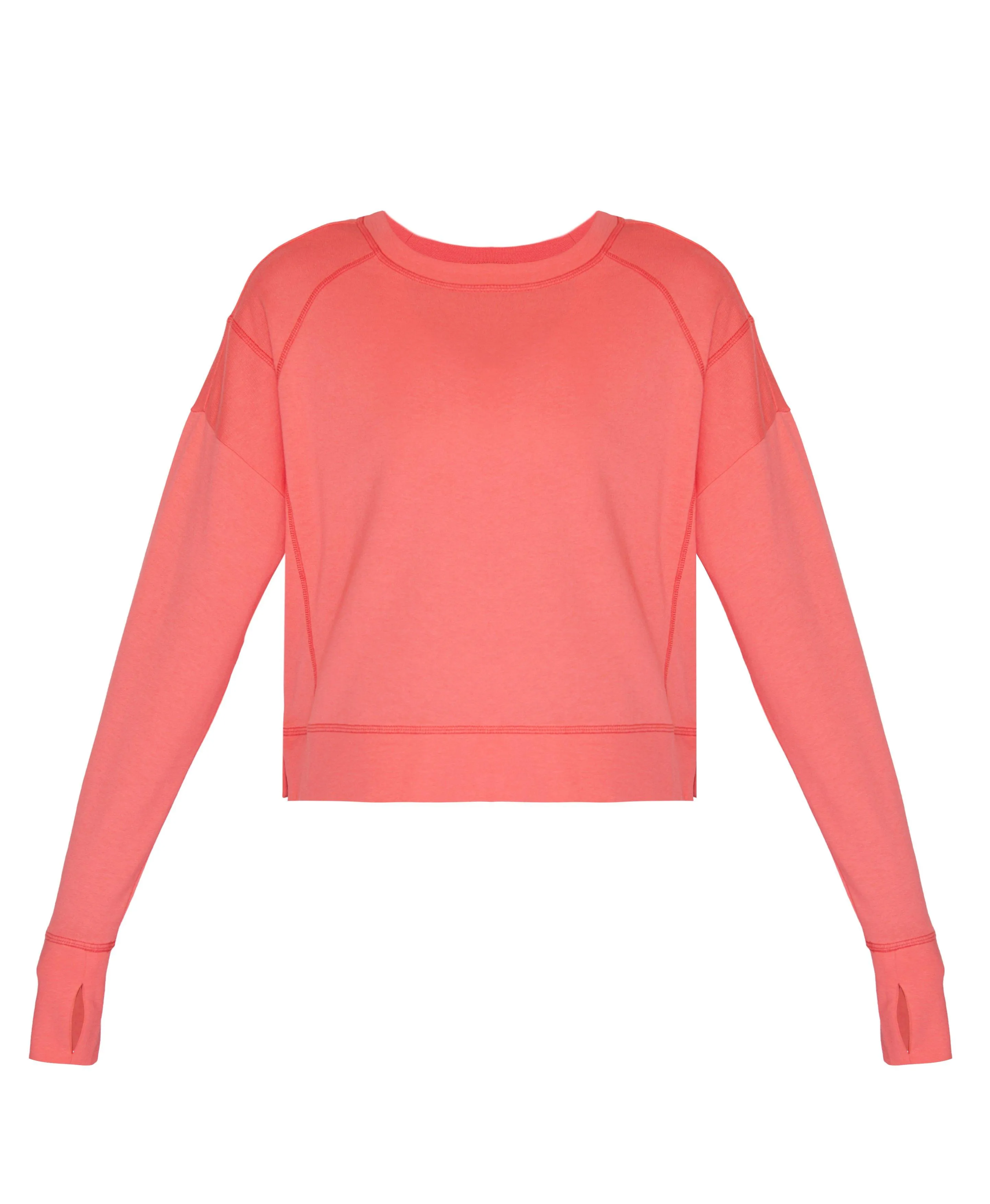 After Class Crop Sweatshirt Sb5622c Coral-Pink