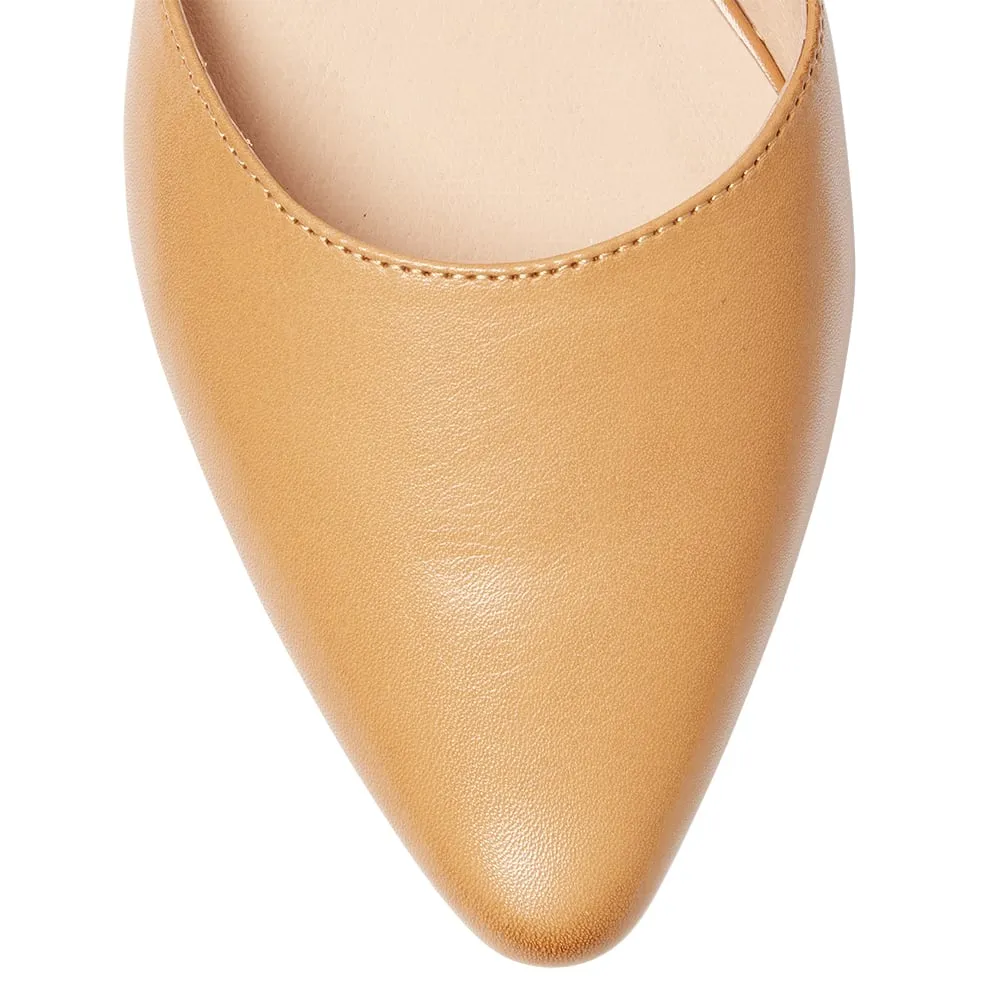 Amity Flat in Tan Leather