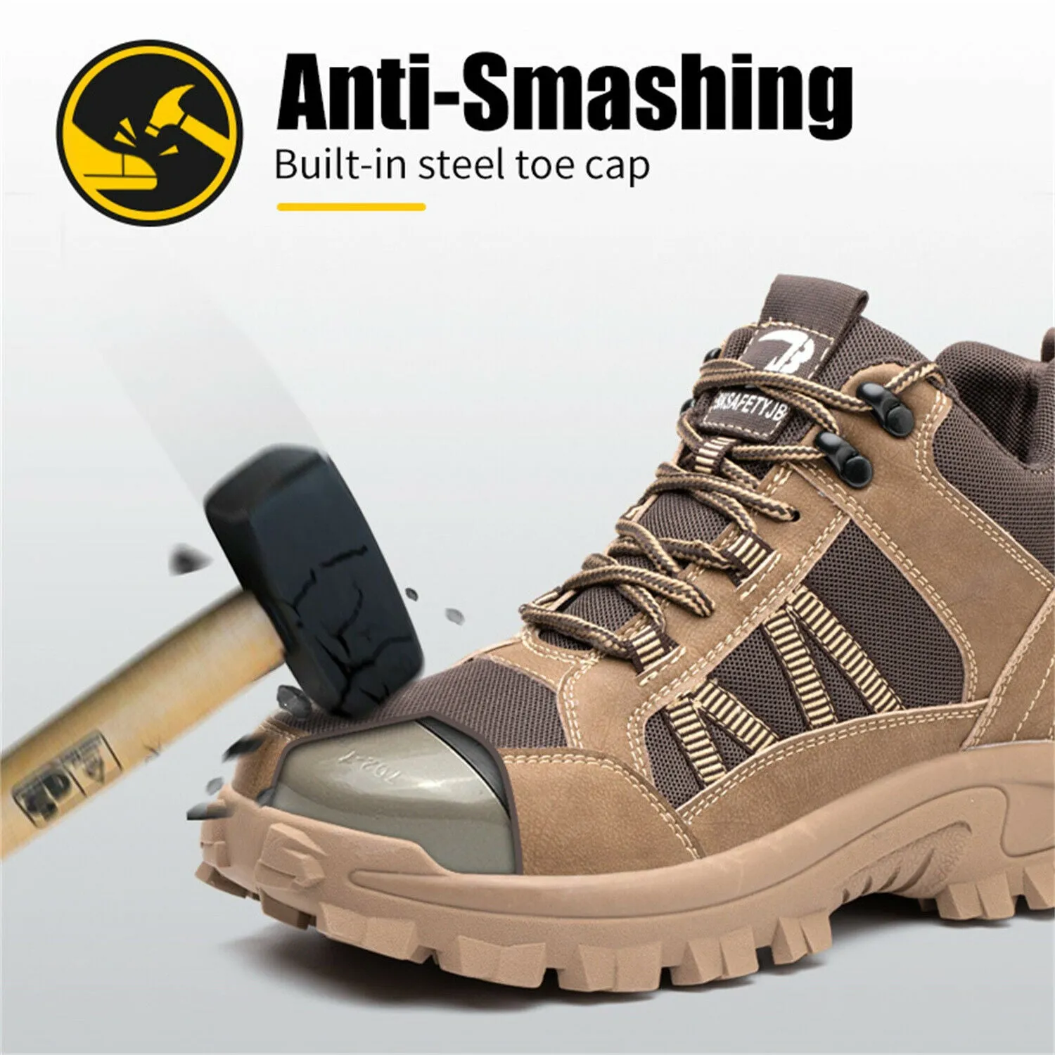 Anti-Smash Anti-Pierce Safety Shoes for Women Steel Toe Construction Work Shoes