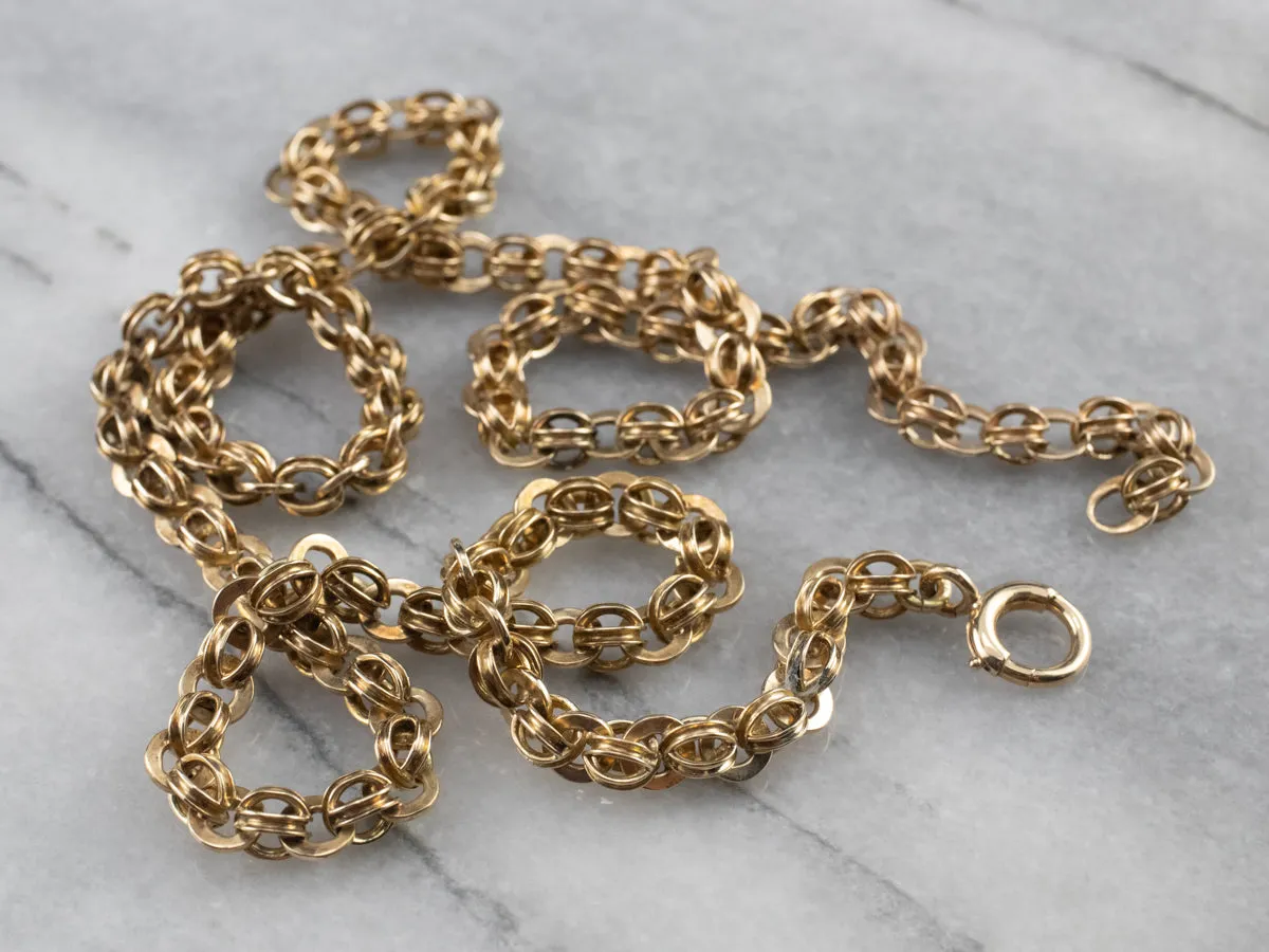 Antique Fancy Link Chain Gold Necklace