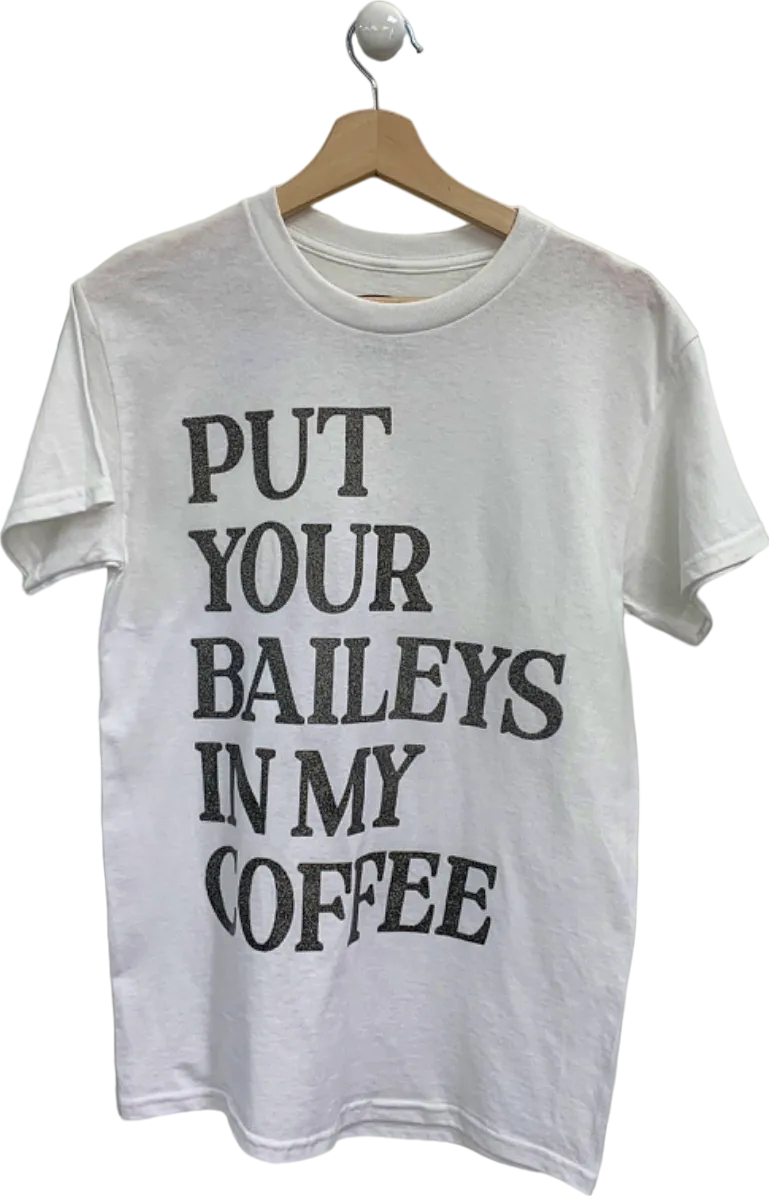 Ashish White 'Put Your Baileys In My Coffee' T-Shirt UK S