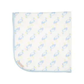 Baby Buggy Blanket - Sir Proper Stork with Buckhead Blue