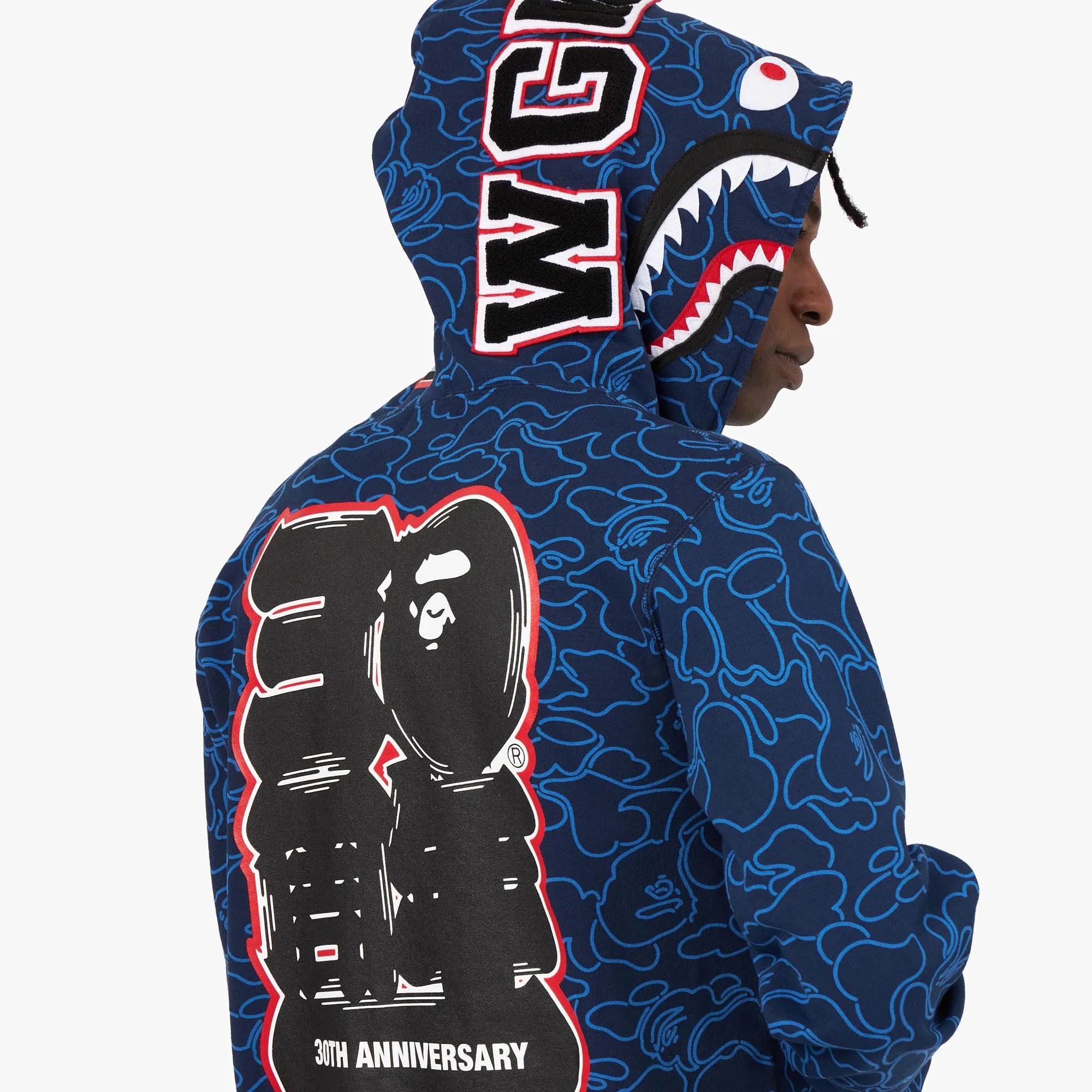 BAPE 30th Anniversary Shark Full Zip Hoodie / Blue