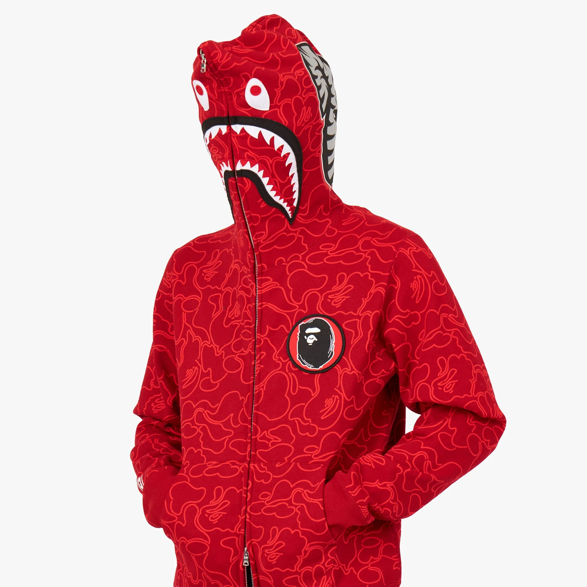 BAPE 30th Anniversary Shark Full Zip Hoodie / Red