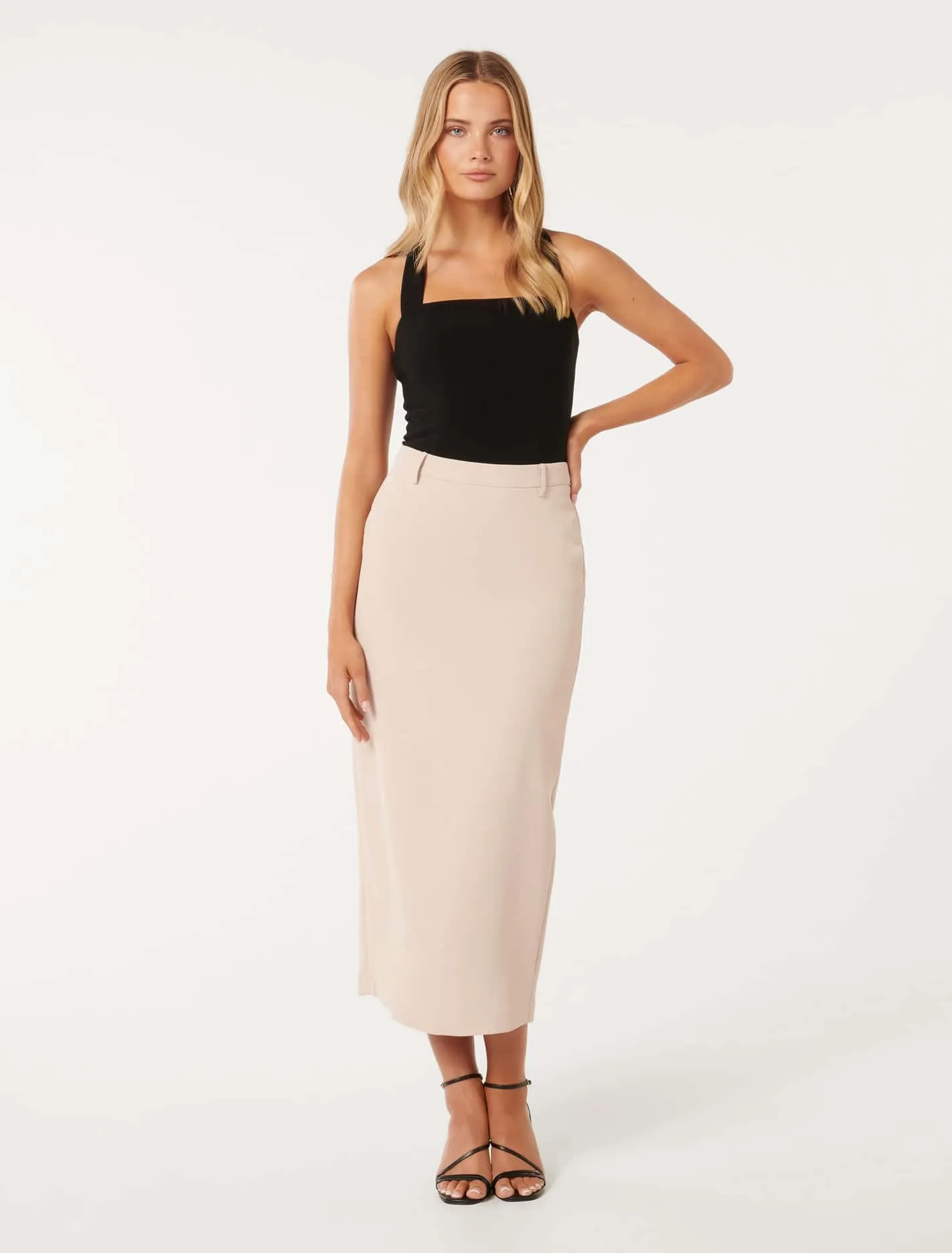 Bethany Halter Neck Crepe Top