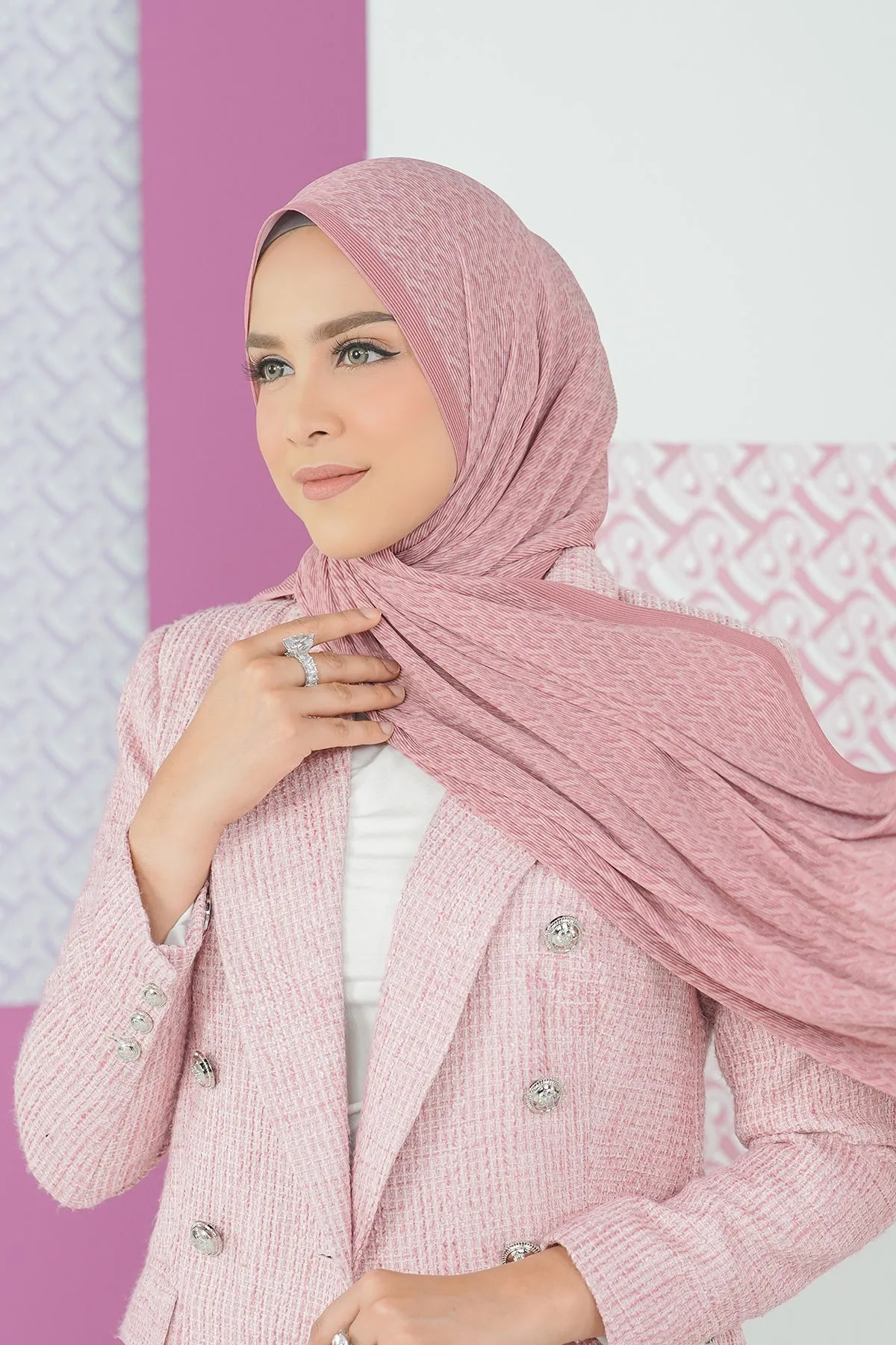 Bimu Pleated Shawl - Ash Rose