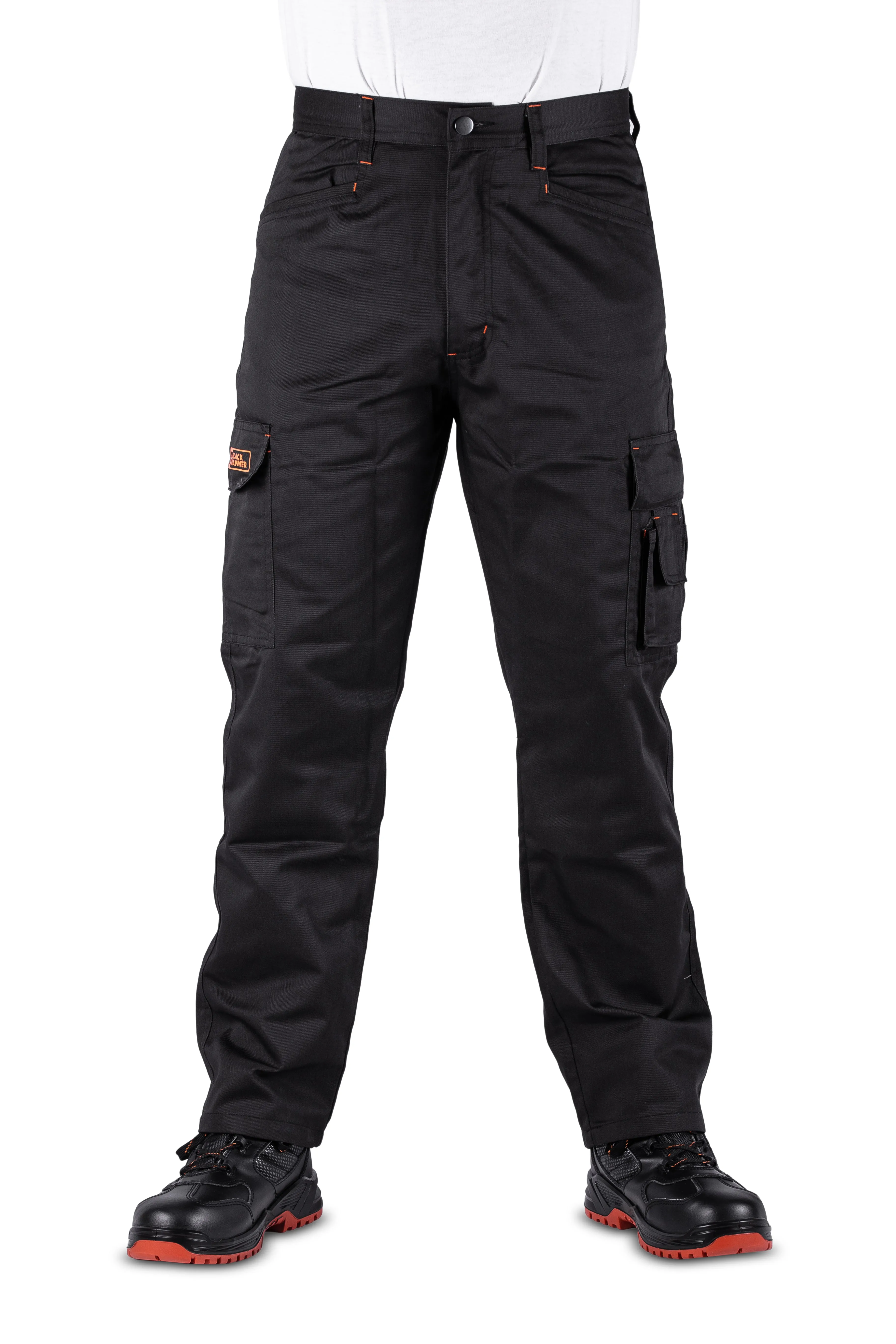 Black Hammer Mens Combat Work Trousers Cargo Pants Multi Pockets Joggers Reinforced Seams Tradesman