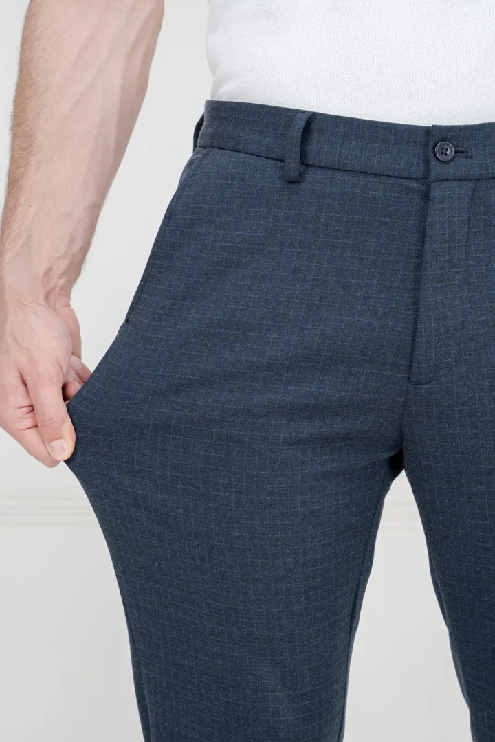 Blue Checks Power Stretch Slim Fit Pants