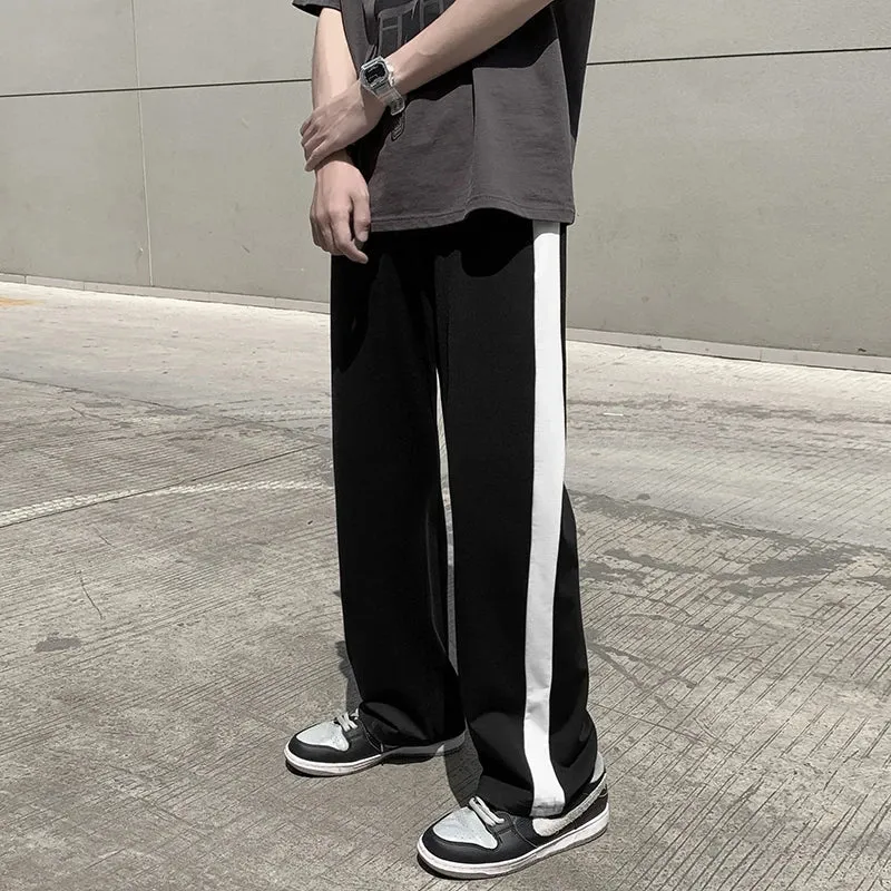 BONSIR  -  Streetwear Casual Pants Men Hip Hop Top Quality Elastic Waist Drawstring Men's Sweatpants Summer Straight Loose Trousers