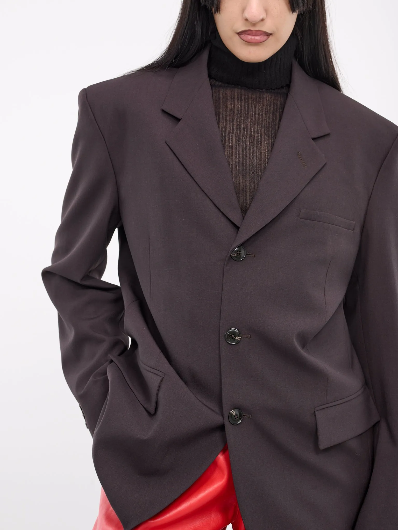 Boyfriend Blazer (Q623WV-Q0047-BLACK-COFFEE)