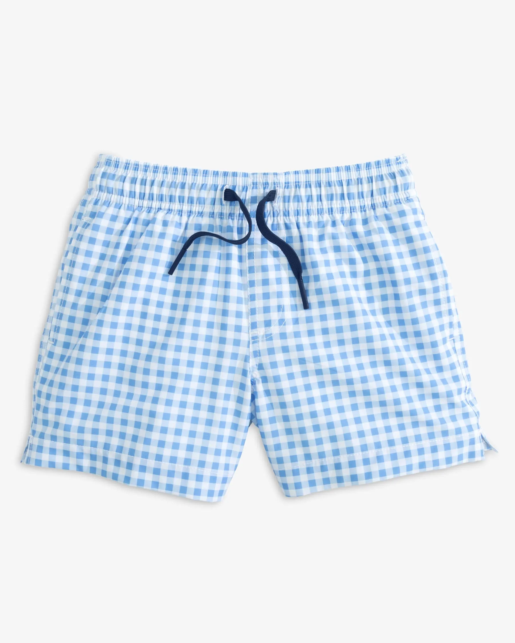 Boys Baldwin Gingham Printed Swim Trunk