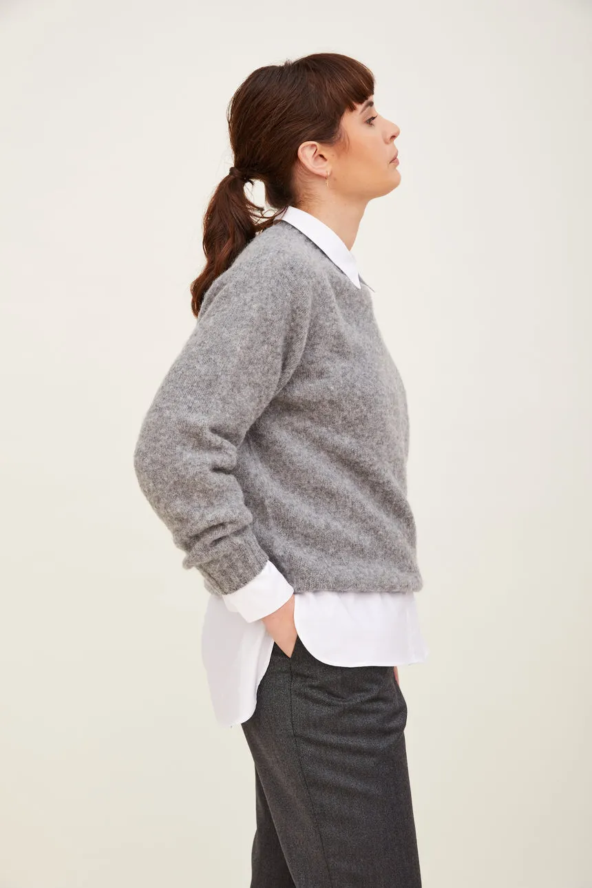 Brushed Wool Crewneck Sweater