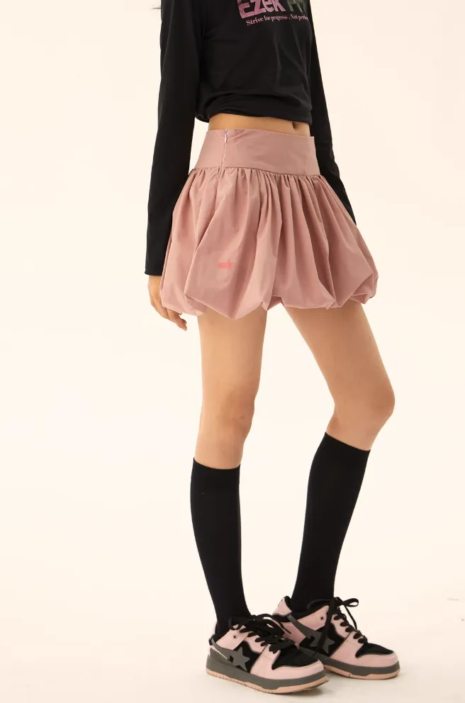 Bubble Mini Skirt with Wide Waistband