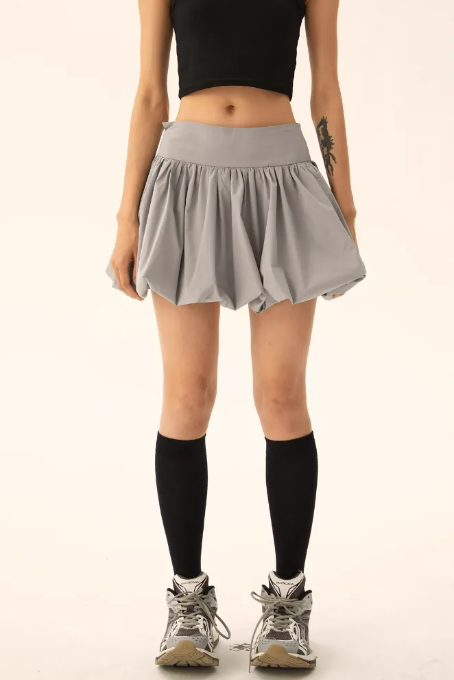 Bubble Mini Skirt with Wide Waistband