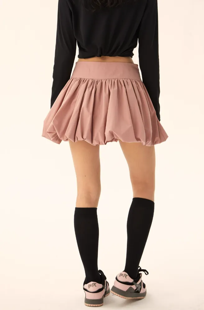 Bubble Mini Skirt with Wide Waistband