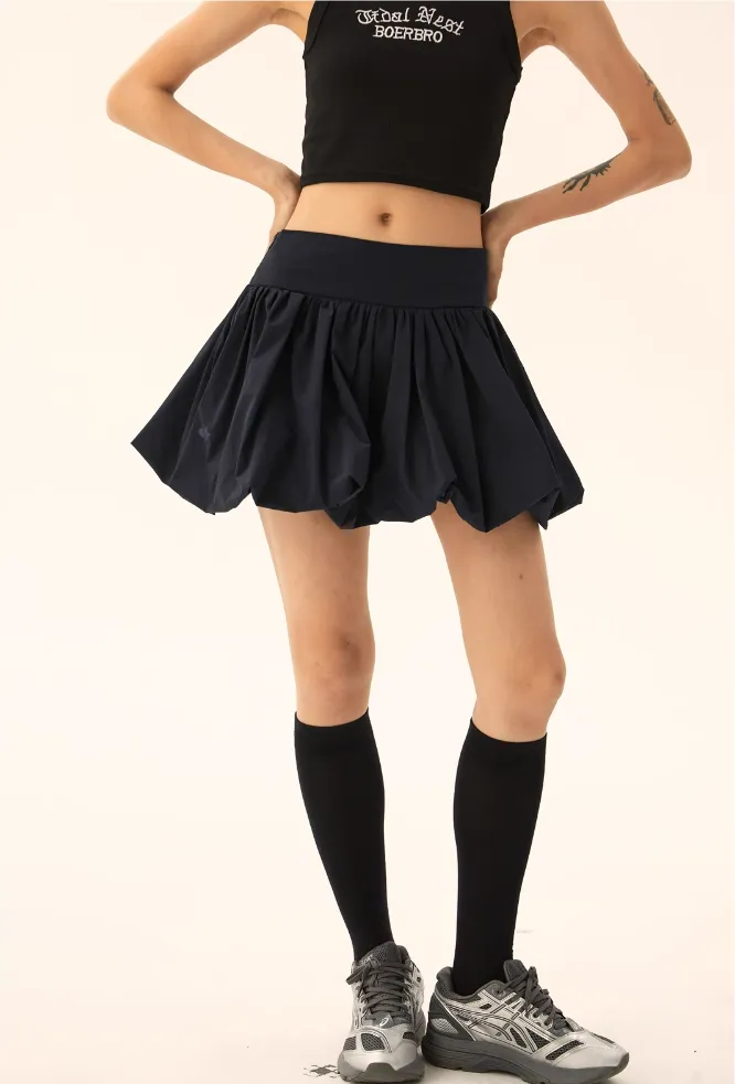 Bubble Mini Skirt with Wide Waistband