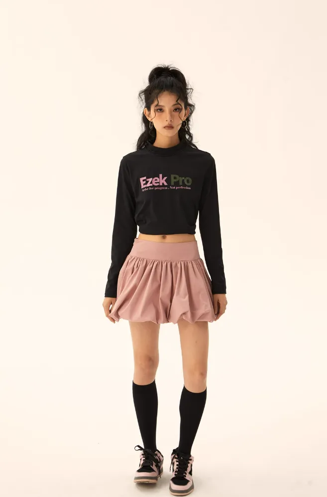 Bubble Mini Skirt with Wide Waistband