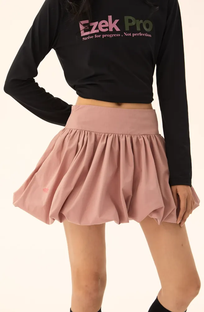 Bubble Mini Skirt with Wide Waistband