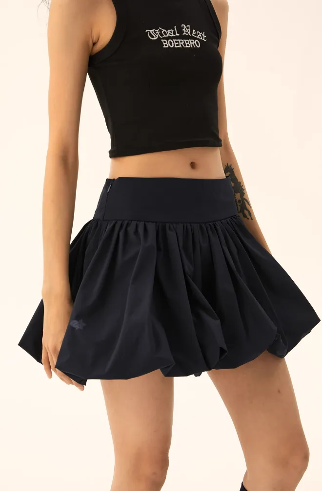 Bubble Mini Skirt with Wide Waistband