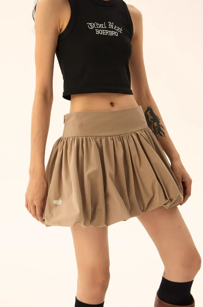 Bubble Mini Skirt with Wide Waistband