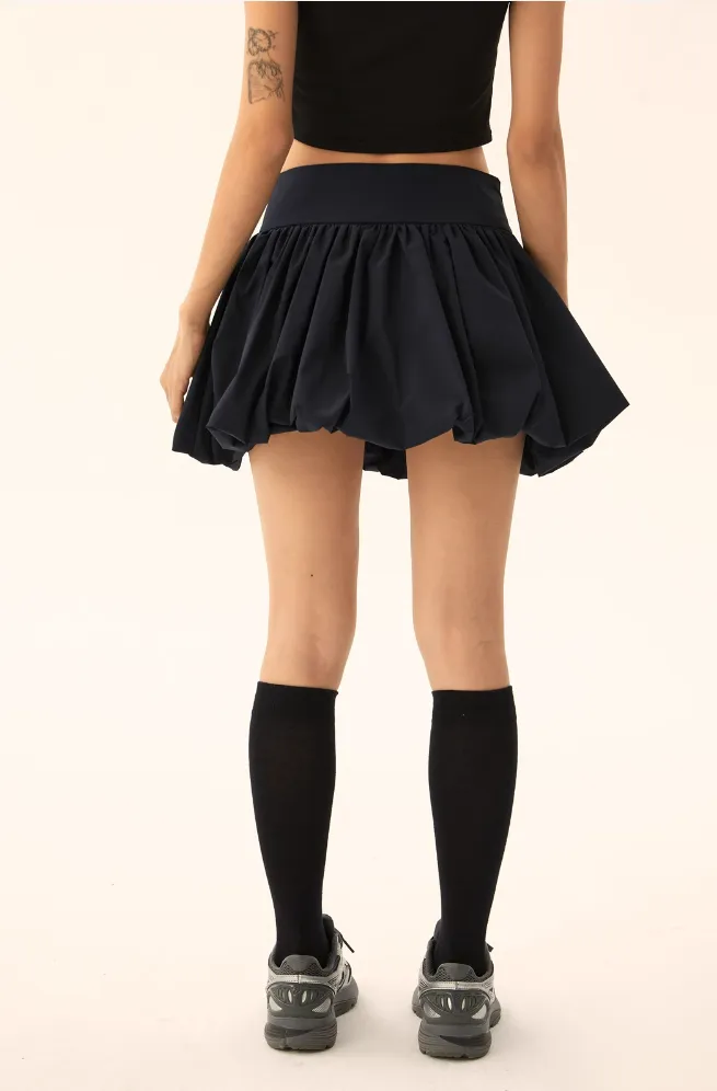 Bubble Mini Skirt with Wide Waistband