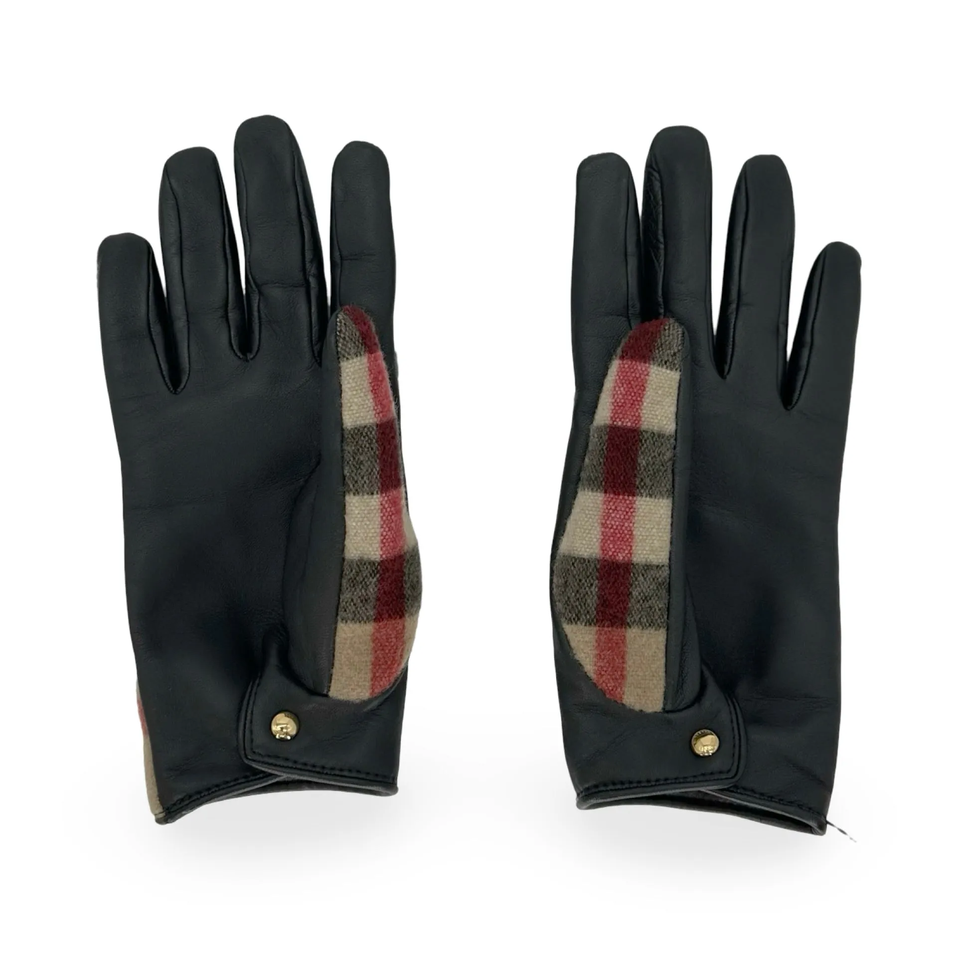 BURBERRY: Exaggerated Check Wool Gloves