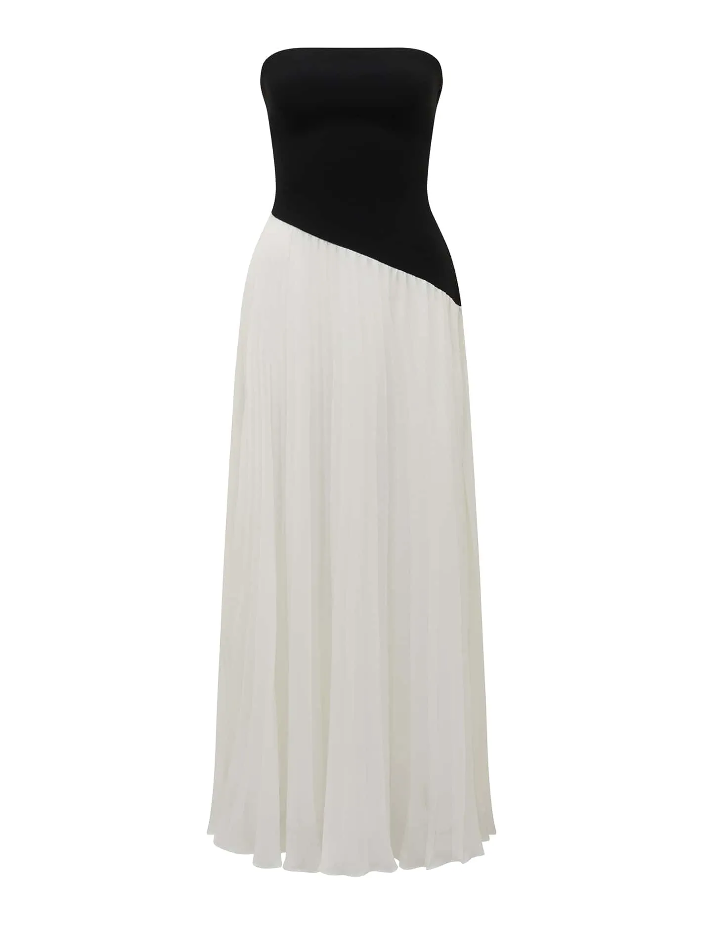 Capri Strapless Pleat Midi Dress