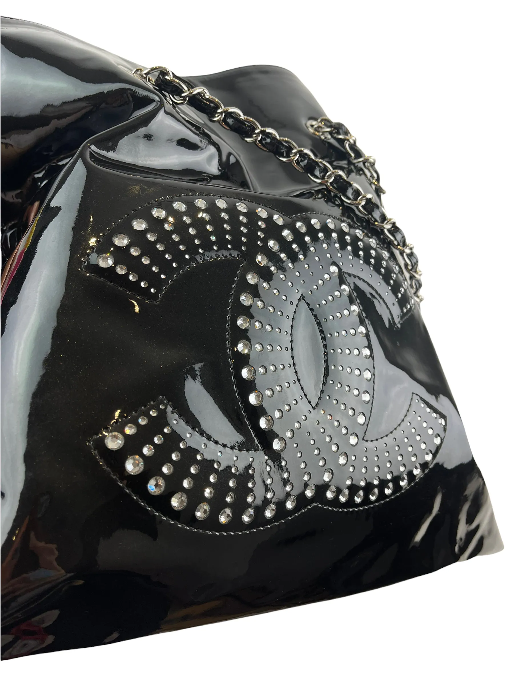 Chanel Black Patent Embellished Leather ‘Bon Bon’ Tote