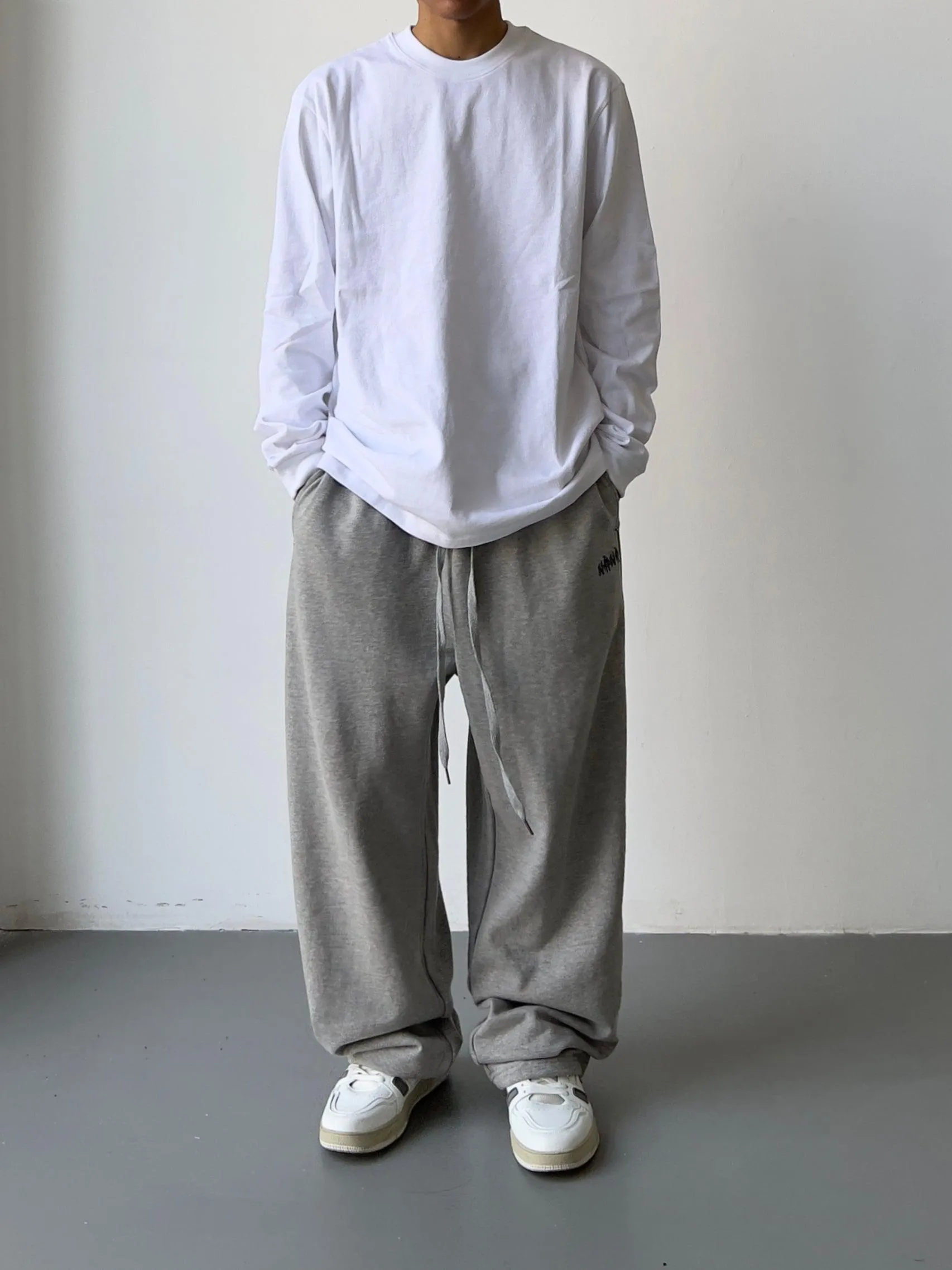 Drawstring Denim Flange Sweatpants