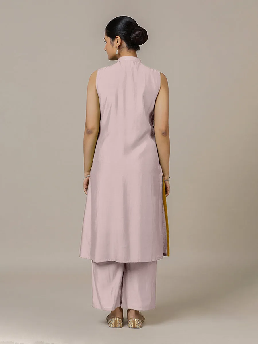 Eira x Rozaana | A Line Kurta w/ Mandarin Collar in Lilac | Coords or Only Kurta