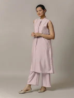 Eira x Rozaana | A Line Kurta w/ Mandarin Collar in Lilac | Coords or Only Kurta