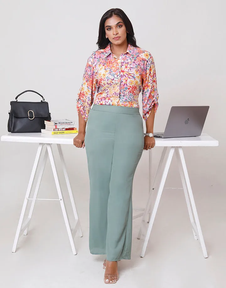 Floral Blouse in Maxed Colors