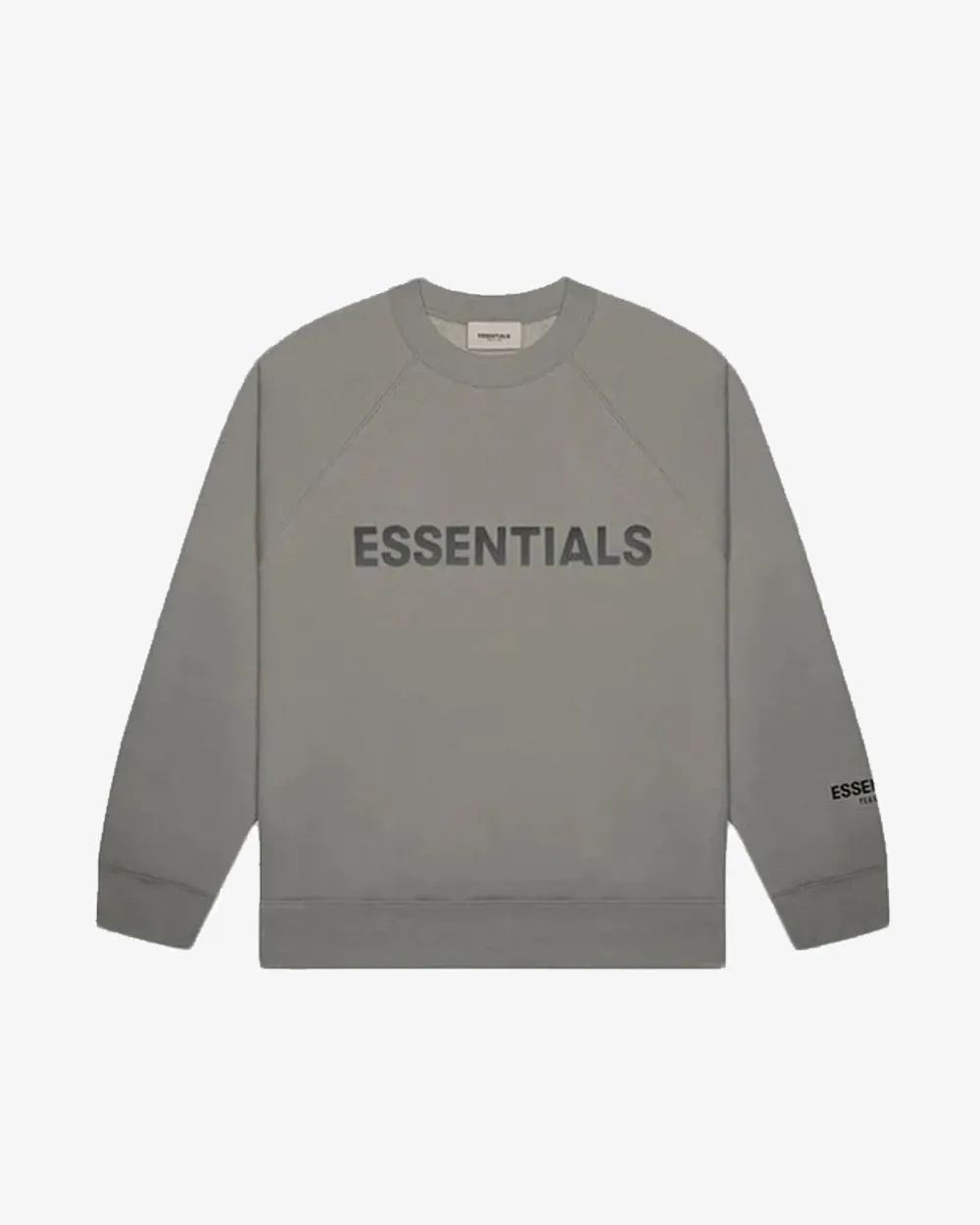 FOG ESSENTIALS SS20 SILCON APPLIQUE LOGO CHARCOAL GREY CREWNECK