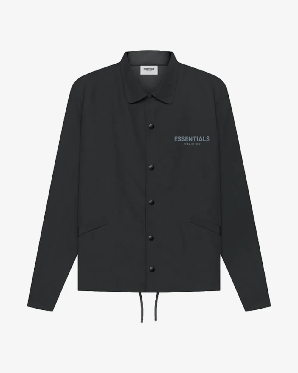 FOG ESSENTIALS SS21 REFLECTIVE LOGO SOUVENIR BLACK COACH JACKET