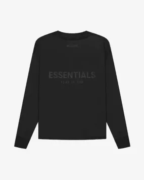 FOG ESSENTIALS SS21 SILICON APPLIQUE LOGO BLACK LONG SLEEVE TEE