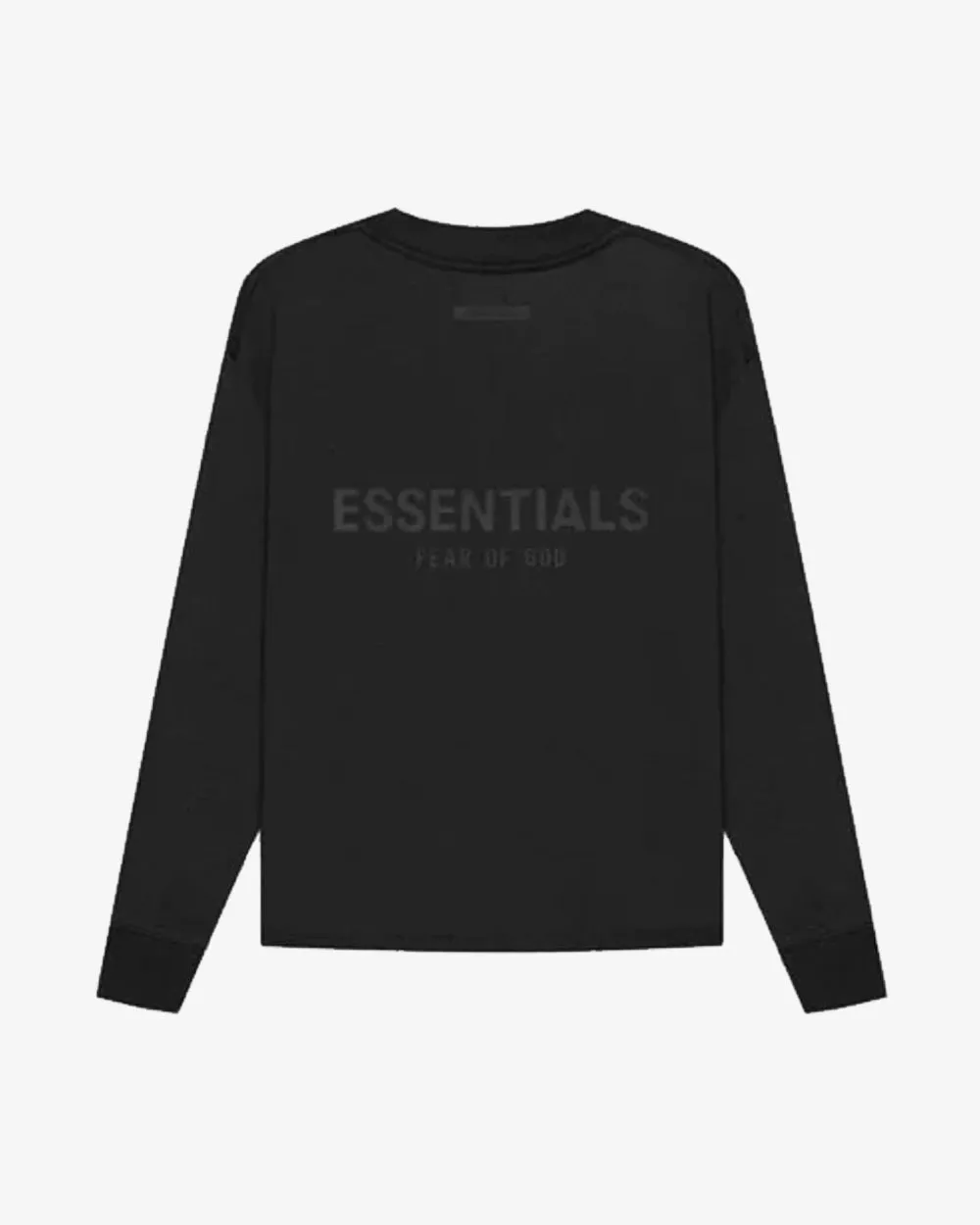 FOG ESSENTIALS SS21 SILICON APPLIQUE LOGO BLACK LONG SLEEVE TEE