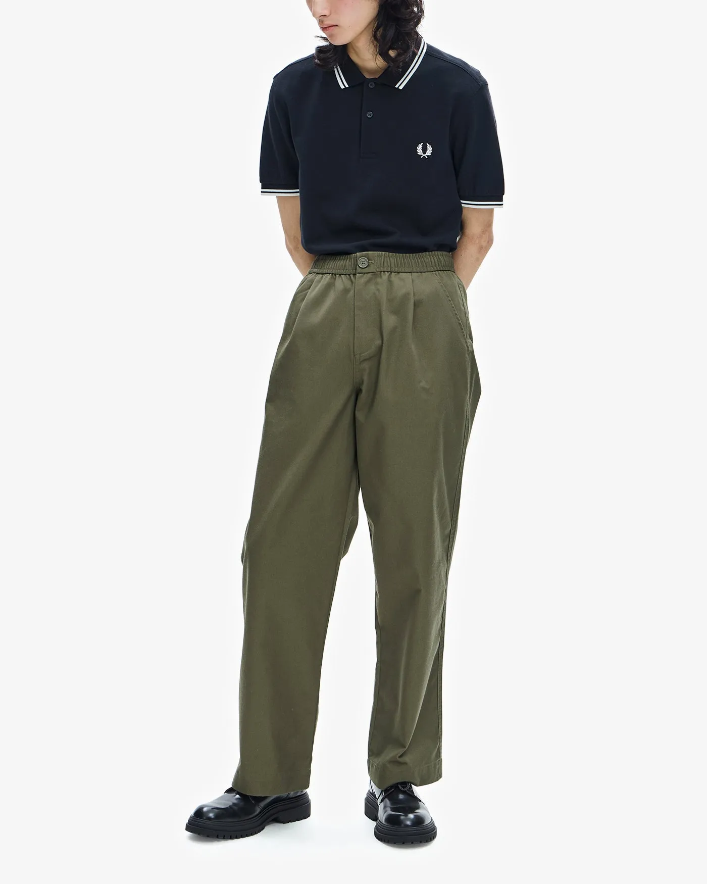 Fred Perry Wide Leg Drawstring Trouser - Uniform Green