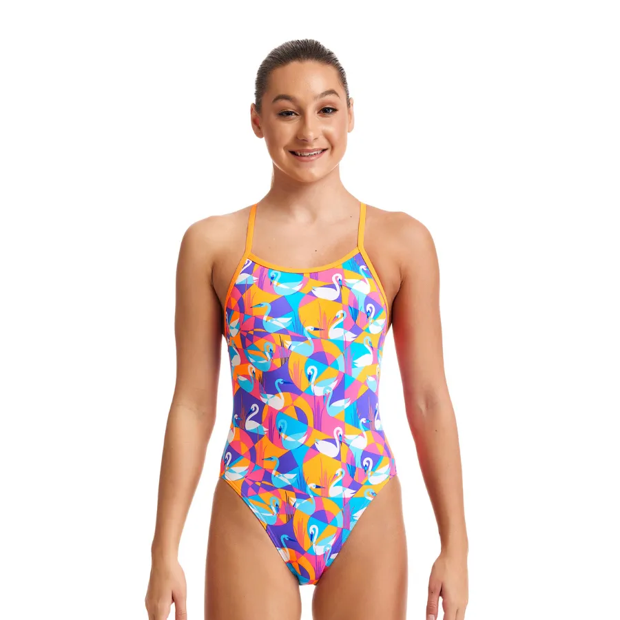 Funkita Girls Single Strap One Piece FKS030G - Swim Swan