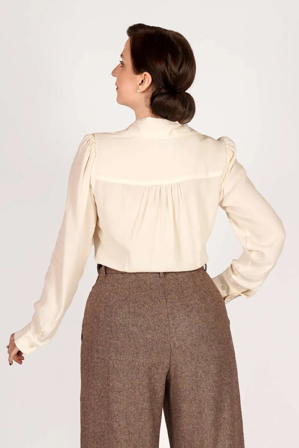 Gene Long Sleeve Blouse in Ivory